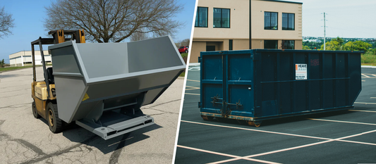 self-dumping hopper compared to a roll-off dumpster